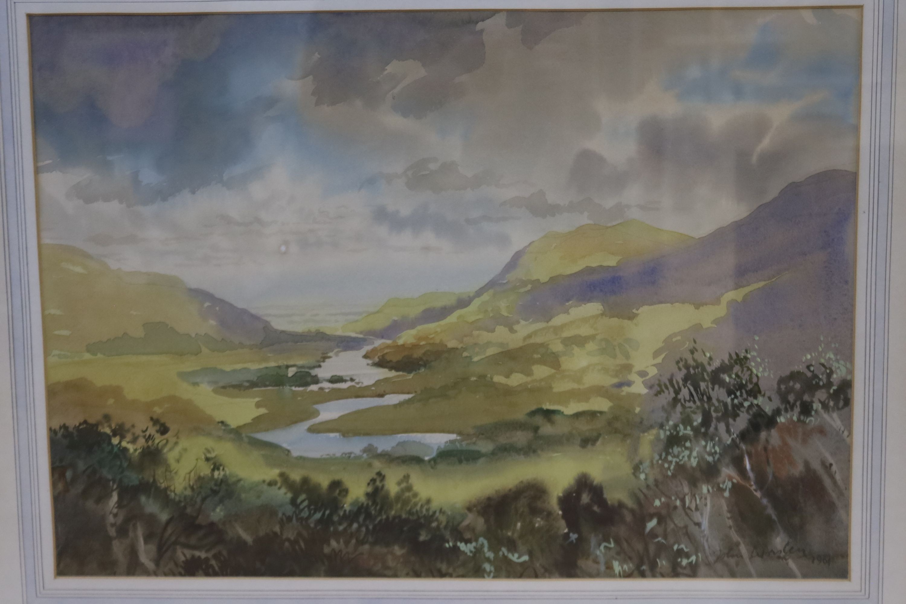 John Worsley (1919-2000), two watercolours, 'Lough Corrib, Galway' and 'Kilarney Lakes', signed, 33 x 50cm and 37 x 52cm